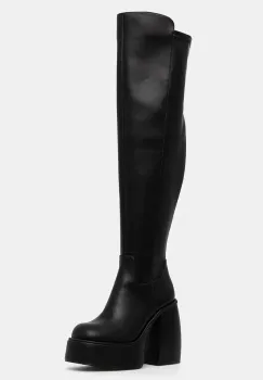 Buffalo cizme Heart Stretch Boot femei, culoarea negru, cu toc drept, 1220062-BLK imagine