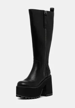 Buffalo cizme Killah Hi Zip culoarea negru, cu toc drept, 1220079-BLK imagine