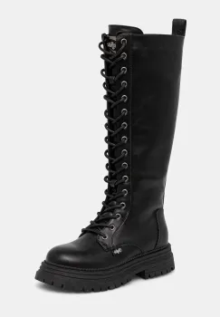 Buffalo cizme Lennox Lace Up Hi culoarea negru, cu toc plat, 1622611-BLK imagine