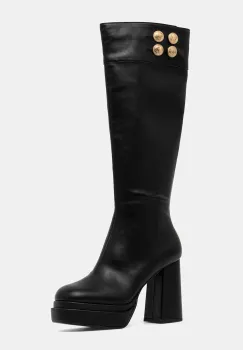 Buffalo cizme May Boot Btn culoarea negru, cu toc drept, 1220074-BLK imagine