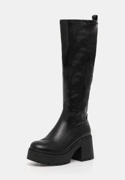 Buffalo cizme Mila Hi Boot culoarea negru, cu toc drept, 1220084-BLK imagine