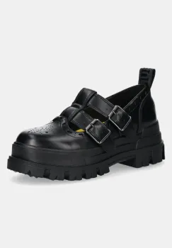 Buffalo mocasini Aspha Jane Heart femei, culoarea negru, cu platforma, 1620031-BLK imagine