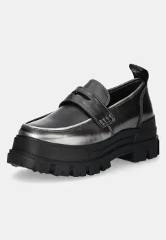 Buffalo mocasini Aspha Loafer Vntg femei, culoarea gri, cu platforma, 1624083-PEW imagine