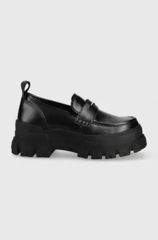 Buffalo mocasini femei, culoarea negru, cu platforma imagine