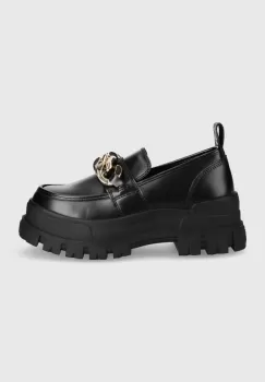 Buffalo mocasini femei, culoarea negru, cu platforma imagine