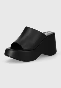 Buffalo papuci Joy Mule femei, culoarea negru, toc pana, 1602203.BLK imagine