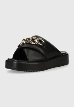 Buffalo papuci Mia Cross Chain femei, culoarea negru, cu platforma, 1602227.BLK imagine