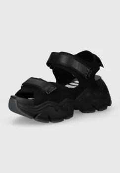 Buffalo sandale Binary 0 femei, culoarea negru, cu platforma, 1602196.BLK imagine