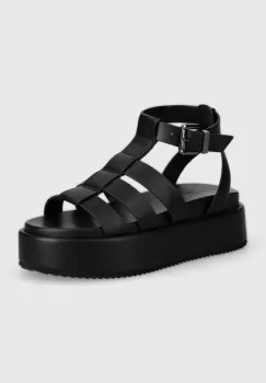 Buffalo sandale Noa Greek Sandal femei, culoarea negru, cu platforma, 1602209.BLK imagine