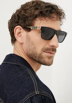 Burberry ochelari de soare barbati, culoarea negru, 0BE4293 imagine