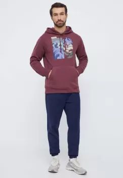 Burton bluza barbati, culoarea bordo, cu gluga, cu imprimeu imagine