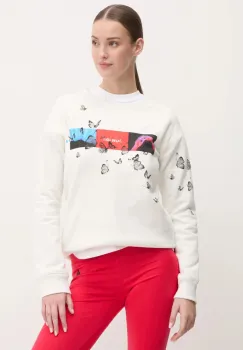 Burton bluza femei, culoarea alb, cu imprimeu, 243371 imagine