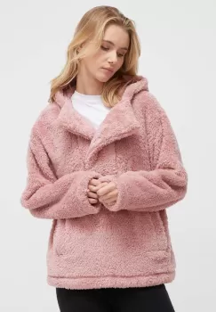 Burton bluza femei, culoarea roz, cu gluga, neted imagine