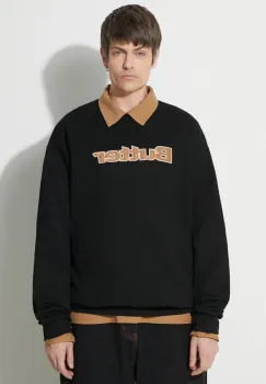 Butter Goods bluza Felt Logo Applique Crewneck barbati, culoarea negru, cu imprimeu, BGQ423D20904 imagine