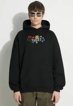 Butter Goods bluza Floral Embroidered Pullover Hood barbati, culoarea negru, cu gluga, cu imprimeu, BGQ423D11404 imagine