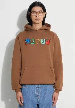 Butter Goods bluza Zorched Pullover Hood barbati, culoarea maro, cu gluga, cu imprimeu, BGQ3231803 imagine