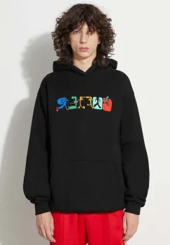 Butter Goods bluza Zorched Pullover Hood barbati, culoarea negru, cu gluga, cu imprimeu, BGQ3231802 imagine