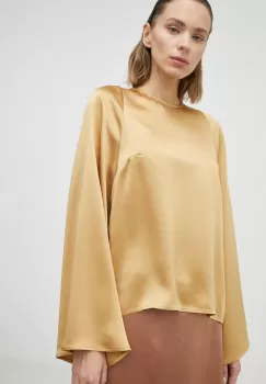 By Malene Birger bluza Brynnas femei, culoarea galben, neted imagine