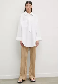 By Malene Birger bluza din bumbac femei, culoarea alb, neted imagine