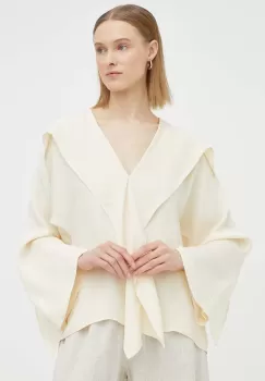 By Malene Birger bluza femei, culoarea bej, neted imagine