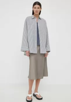 By Malene Birger camasa din bumbac femei, culoarea albastru marin, cu guler clasic, relaxed imagine