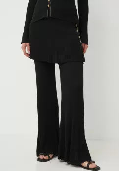 By Malene Birger pantaloni BOLONE femei, culoarea negru, evazati, high waist, Q72089005 imagine