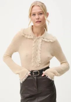 By Malene Birger pulover de lana DREELE femei, culoarea bej, light, Q72553002 imagine