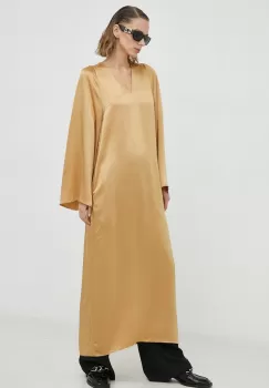 By Malene Birger rochie Brynn culoarea galben, maxi, drept imagine