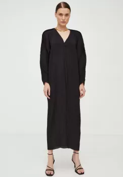By Malene Birger rochie culoarea negru, midi, oversize imagine