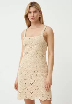 By Malene Birger rochie din bumbac FALLA culoarea bej, mini, mulata, Q72363003 imagine