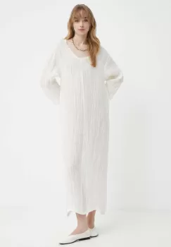 By Malene Birger rochie din in culoarea bej, maxi, oversize imagine