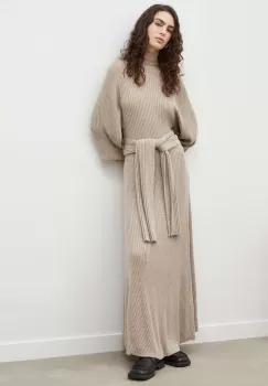By Malene Birger rochie din lana culoarea bej, maxi, evazati imagine