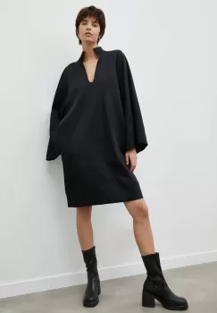 By Malene Birger rochie din lana culoarea negru, mini, oversize imagine