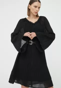 By Malene Birger rochie Emoras culoarea negru, mini, drept imagine