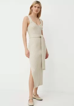 By Malene Birger rochie HONEYA culoarea bej, maxi, mulata, Q72447002 imagine