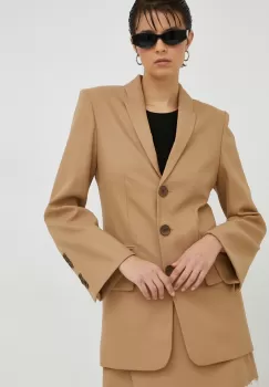 By Malene Birger sacou culoarea bej, un singur rand de nasturi, neted imagine