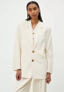 By Malene Birger sacou OPHIE culoarea bej, un singur rand de nasturi, neted, Q72527004 imagine