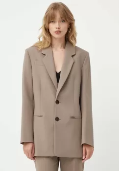 By Malene Birger sacou OPHIE culoarea maro, un singur rand de nasturi, neted, Q72526001 imagine