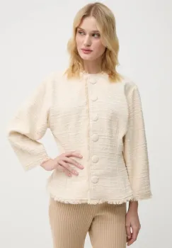 By Malene Birger sacou VASCAYA culoarea bej, un singur rand de nasturi, neted, Q72632001 imagine