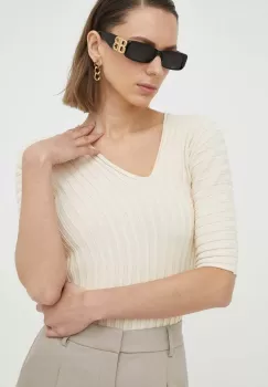 By Malene Birger tricou femei, culoarea bej imagine