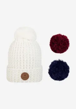 Cabaia caciula Bandista culoarea alb, din tricot gros imagine