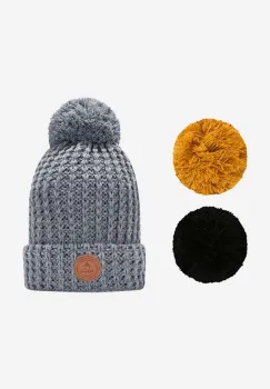 Cabaia caciula Bandista culoarea gri, din tricot gros imagine