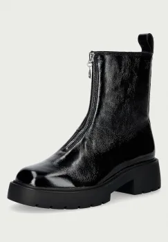 Calvin Klein  botine cu toc pentru femei din piele CHUNKY ZIP BOOT SHINY LTH imagine
