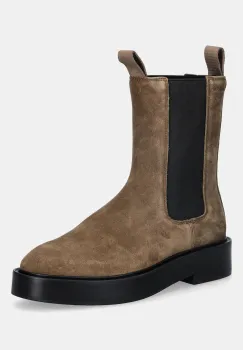 Calvin Klein botine din piele intoarsa CONVAVE WELT CHESEA SUEDE imagine