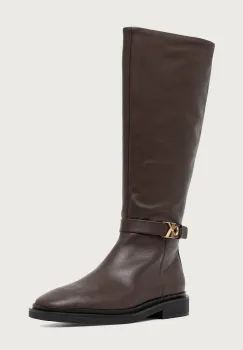 Calvin Klein  cizme pentru femei din piele SQUARE HIGH BOOT LTH MG HDW imagine