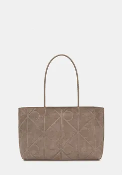 Calvin Klein geanta de mana din piele intoarsa imagine