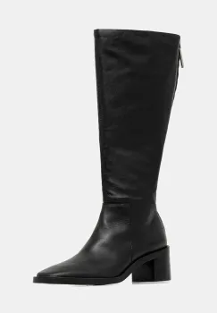 Calvin Klein ghete de piele BLOCK HEEL KNEE BOOT LTH imagine