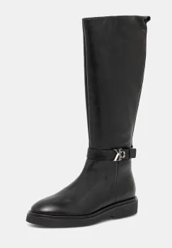 Calvin Klein ghete de piele KNEE BOOT W/ METAL LOGO imagine