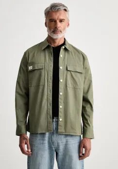 Calvin Klein Jeans camasa safari pentru barbati din bumbac cu elastan imagine