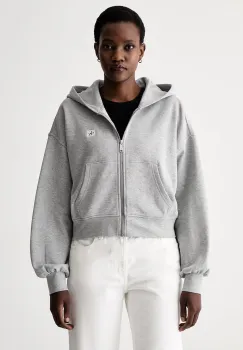 Calvin Klein Jeans hanorac cu fermoar si gluga pentru femei din bumbac imagine